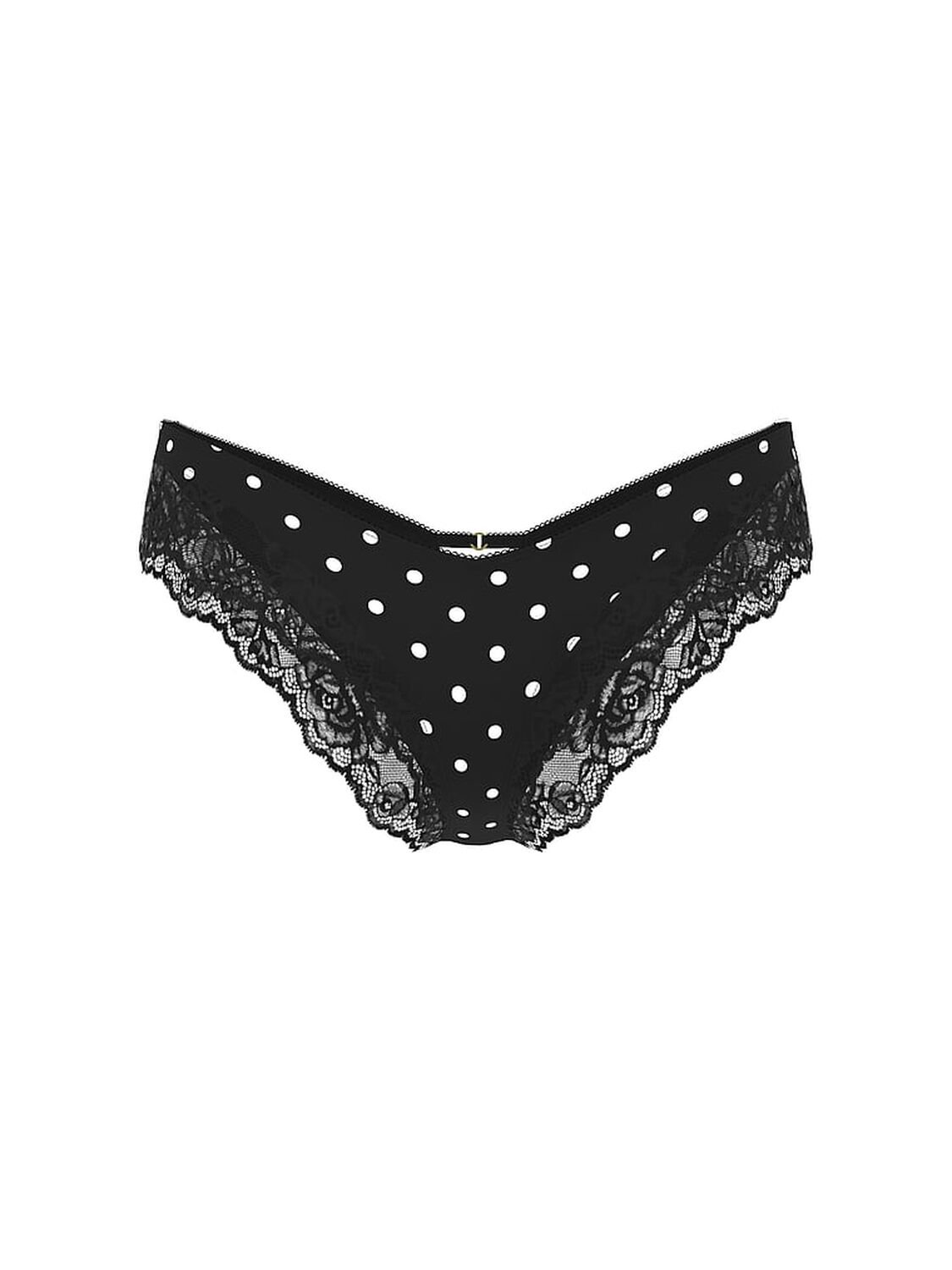 vs Very Sexy Rose Lace-Trim High-Leg Cheeky Panty Black 3 of 3 