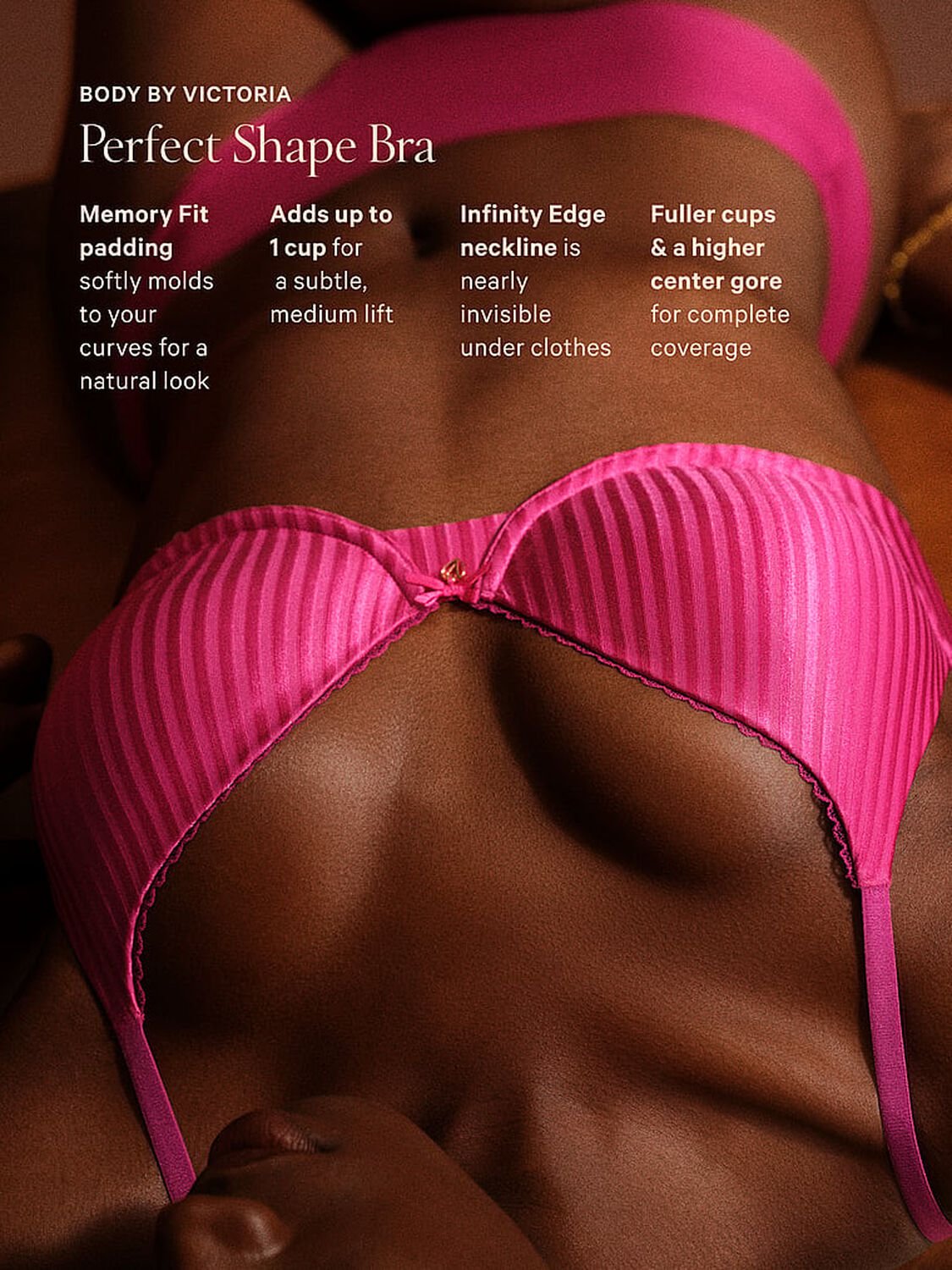 vs Body By Victoria Perfect Shape Push-Up Bra Allure Pink 3 of 3 