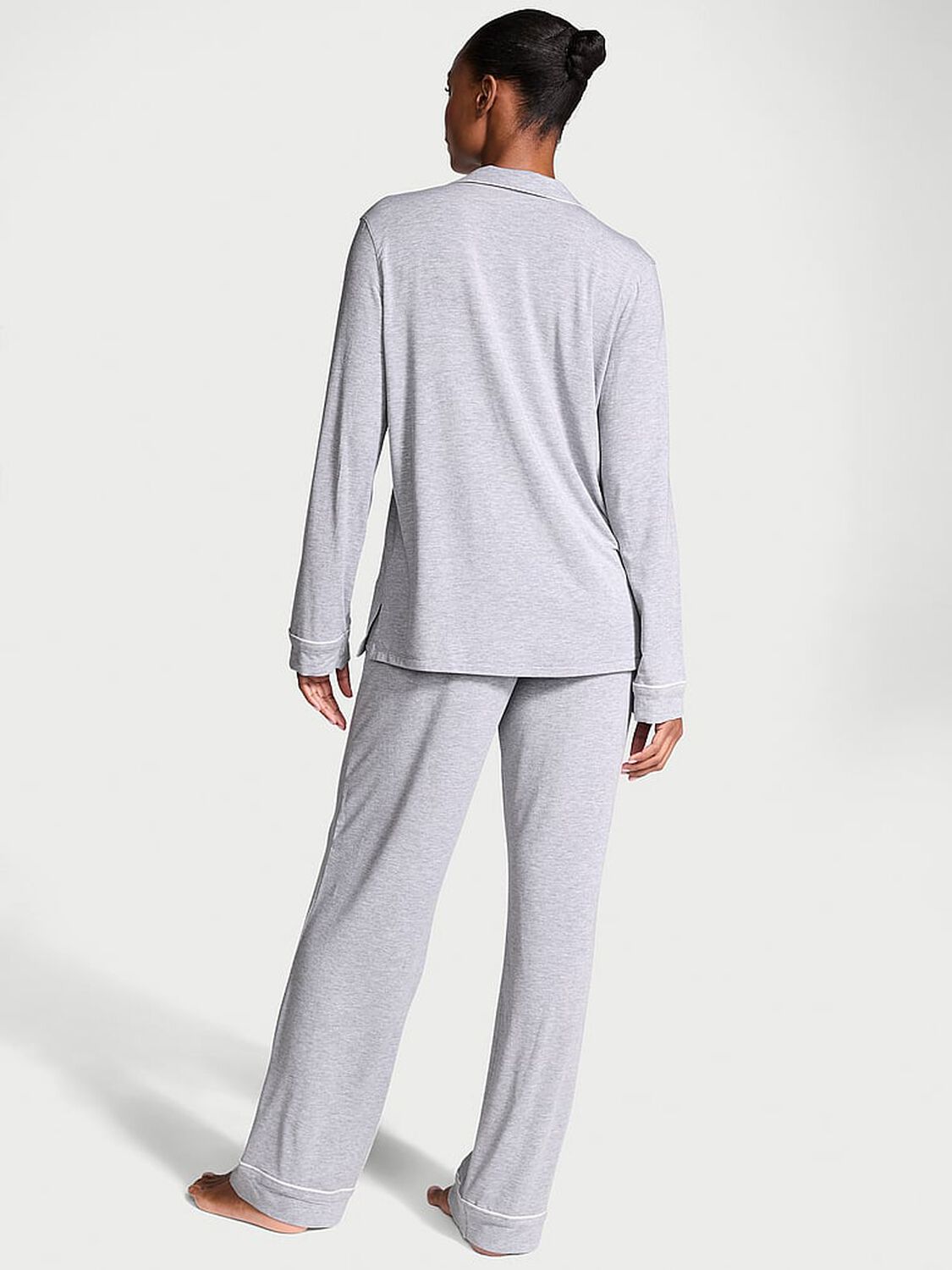 vs Victoria's Secret Modal Soft Long Pajama Set Medium Heather Grey 2 of 4 