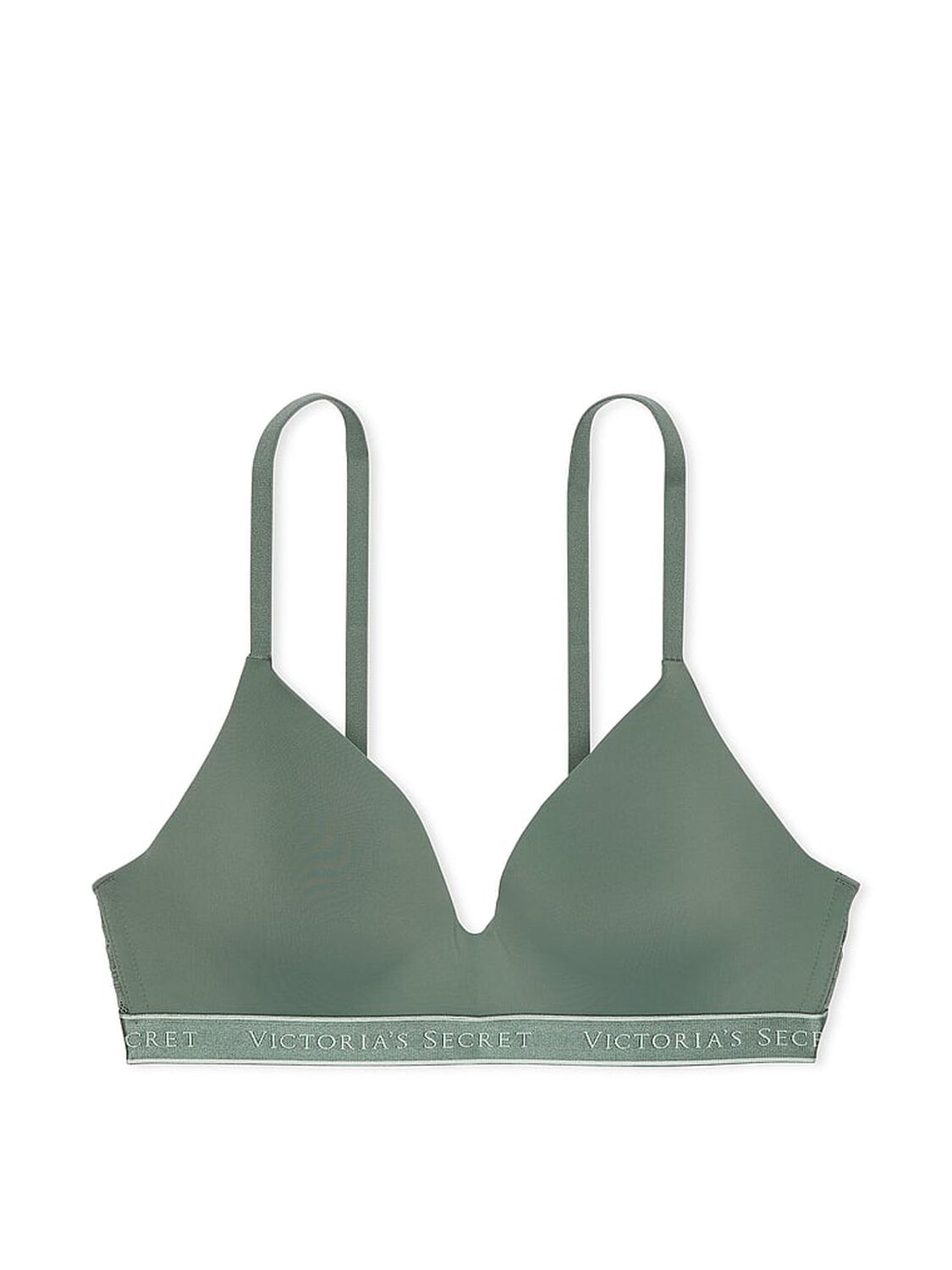 vs The T-Shirt Lightly Lined Wireless Lace-Trim Bra Faded Sage 3 of 3 