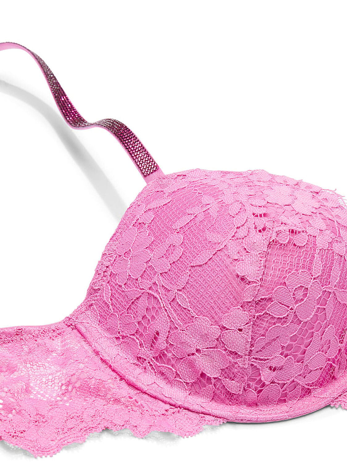 vs Dream Angels Twinkle Strap Lace Classic-Coverage Demi Bra New Peony 4 of 4 