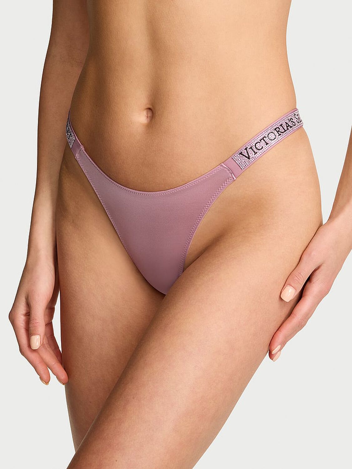 vs Very Sexy Shine Strap Brazilian Panty Dusk Rose 1 of 4 