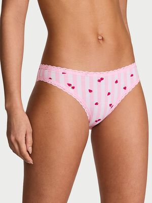 Cotton Lace-Waist Bikini Panty
