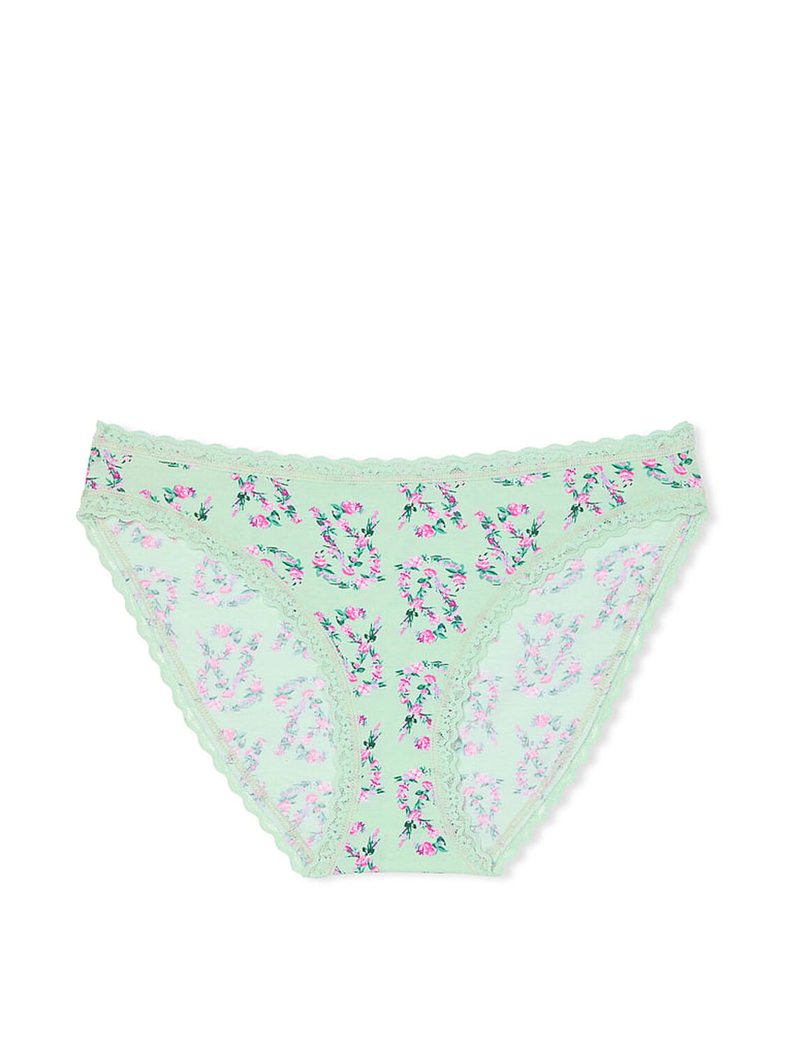 vs The Lacie Lace-Waist Bikini Panty Pretty Mint Floral Logo 3 of 3 