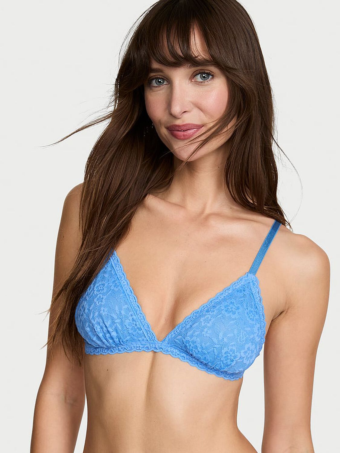 vs Victoria's Secret Lacie Unlined Triangle Bralette Blue Jasper 1 of 4 
