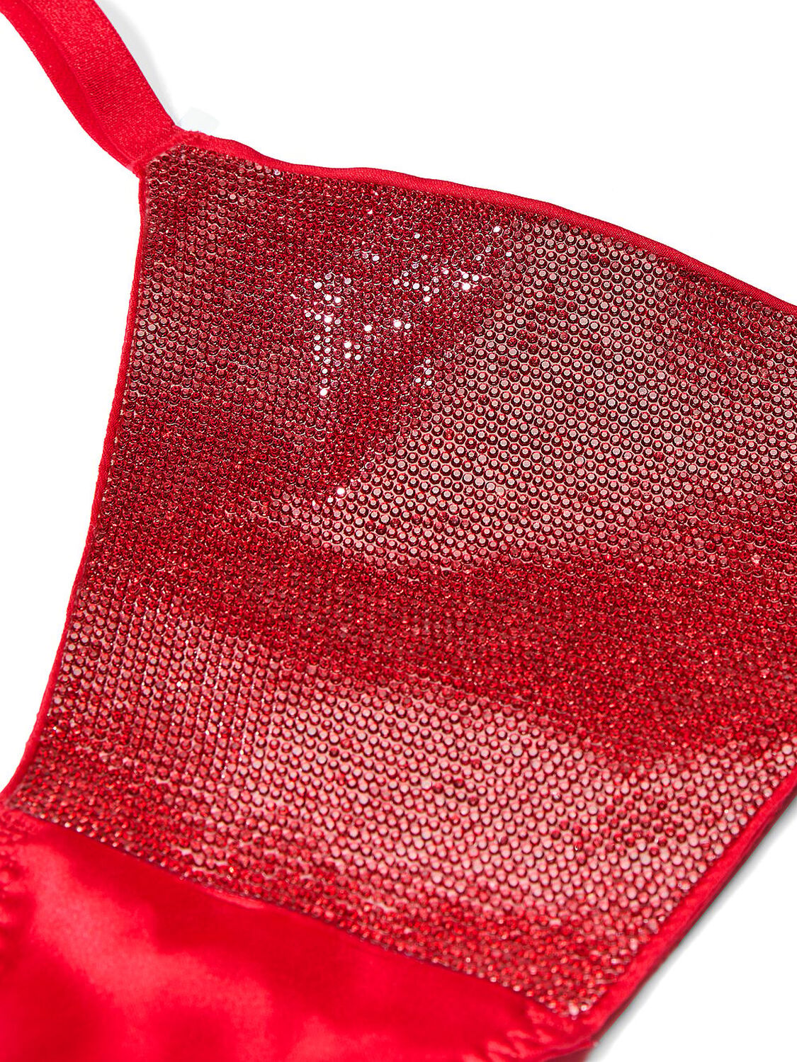 vs Very Sexy Shine Triangle Bralette & V-String Panty Set Lipstick 4 of 5 