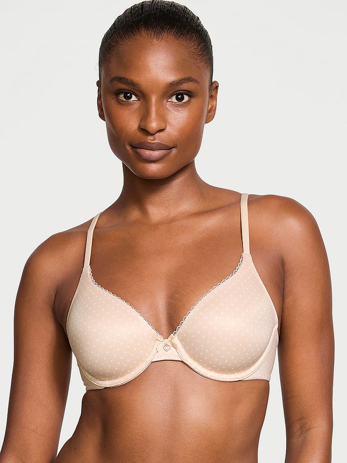 vs Body By Victoria Lightly Lined Full-Coverage Smooth Bra Marzipan Dots 1 of 3 
