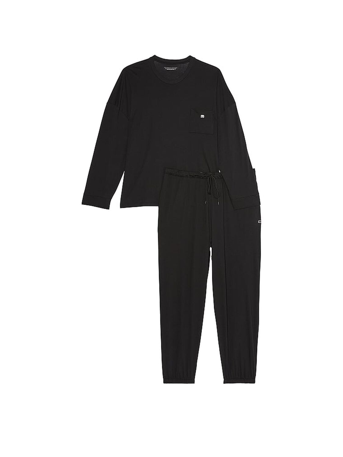 vs Victoria's Secret 100% Cotton Long Pajama Set Black 3 of 3 