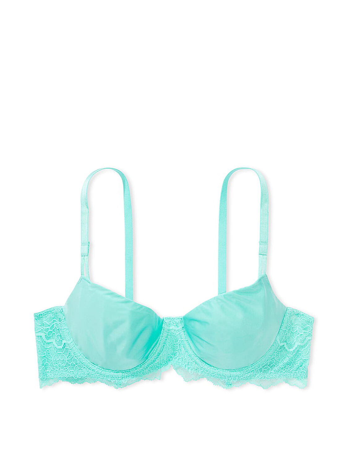 vs Dream Angels Wicked Unlined Smooth & Lace Balconette Bra Aquarius 3 of 4 
