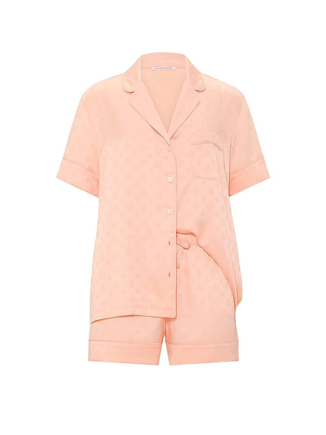 vs Victoria's Secret Glazed Satin Short Pajama Set Pink Gin 3 of 3 