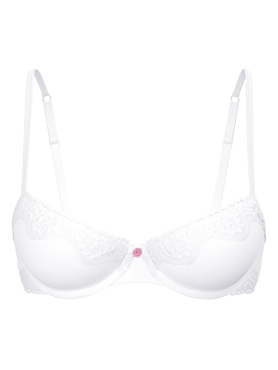 vs The T-Shirt Cotton Shadow Stripe Unlined Demi Bra Vs White 3 of 3 
