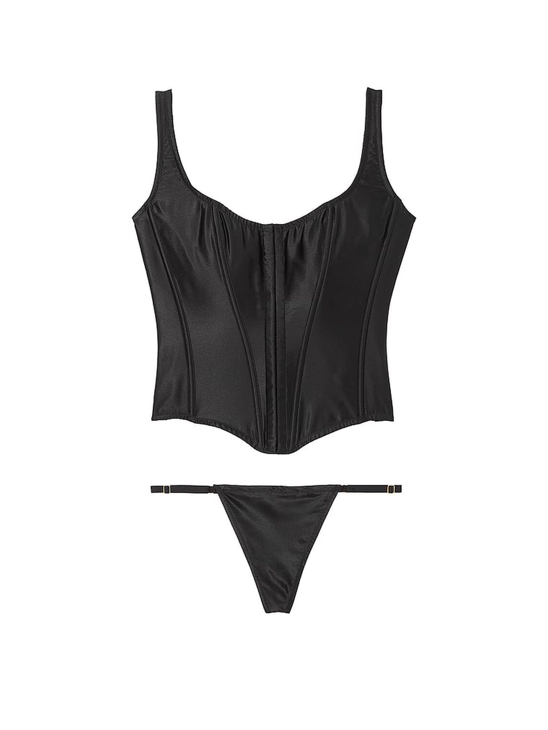 vs Very Sexy Classic Silk Corset Set Black 3 of 4 