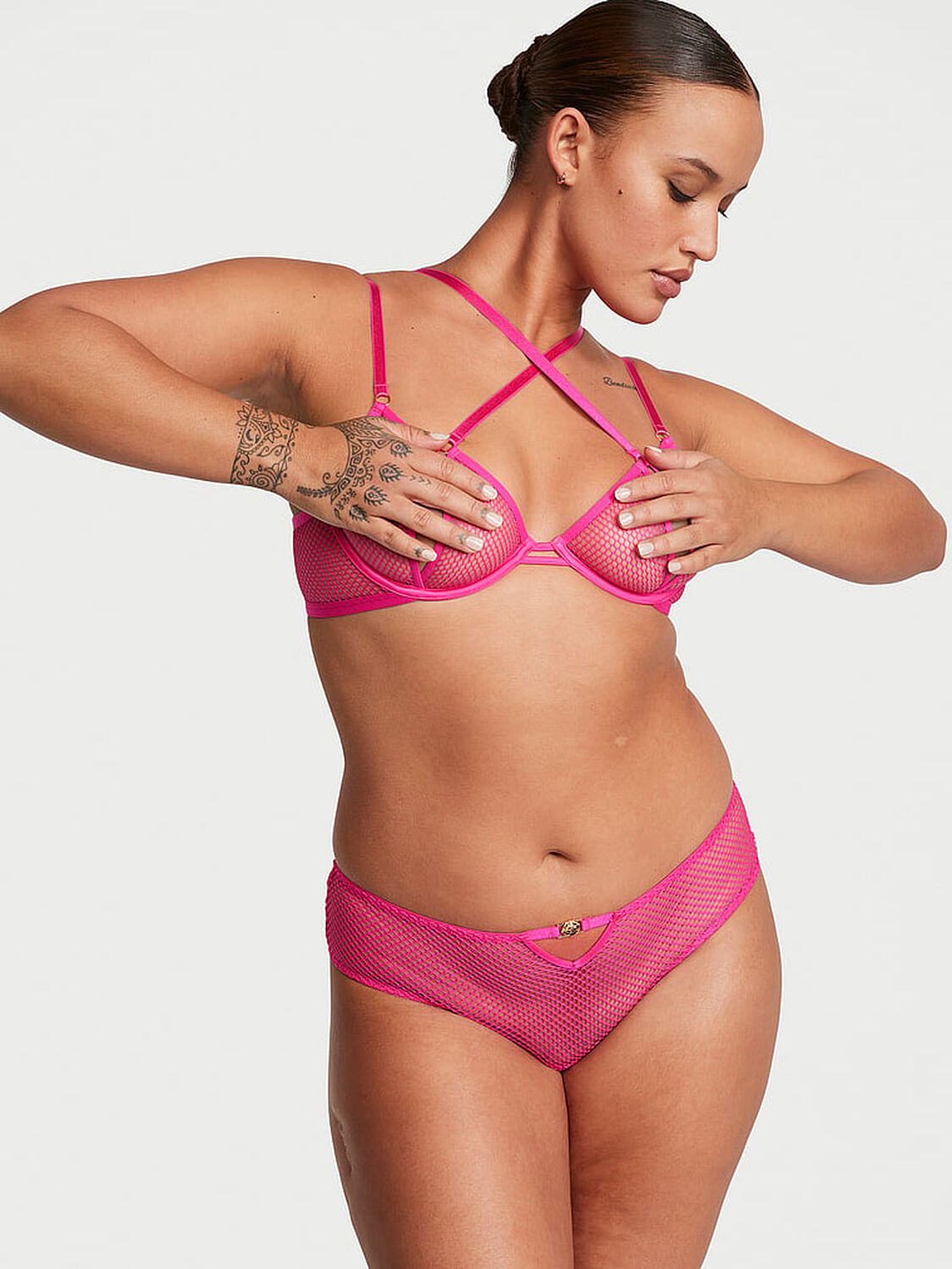 vs Very Sexy Open-Back Fishnet Cheeky Panty Forever Pink 4 of 4 