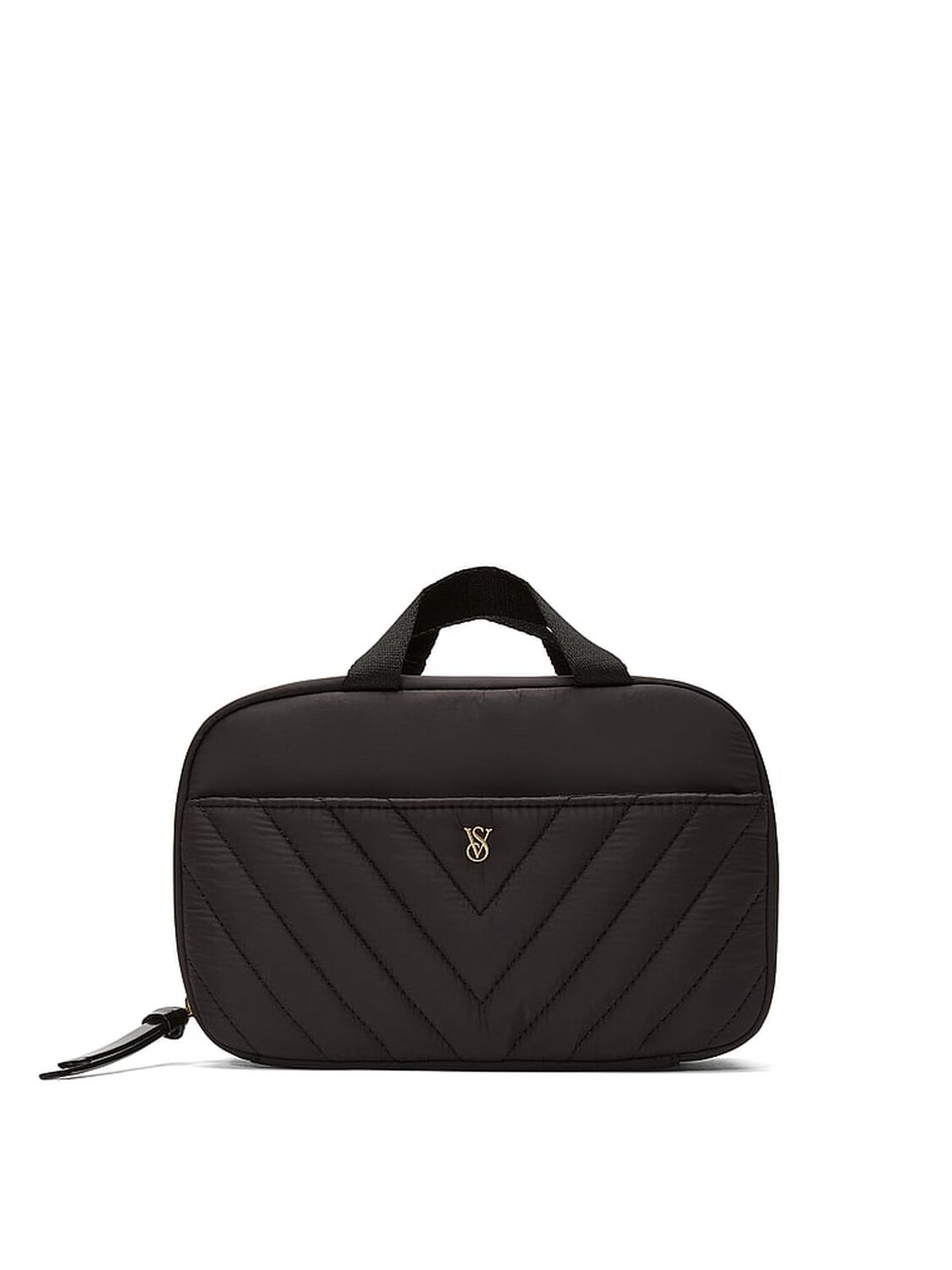 vs Victoria's Secret Small Travel Toiletry Bag Black Vquilt 1 of 2 