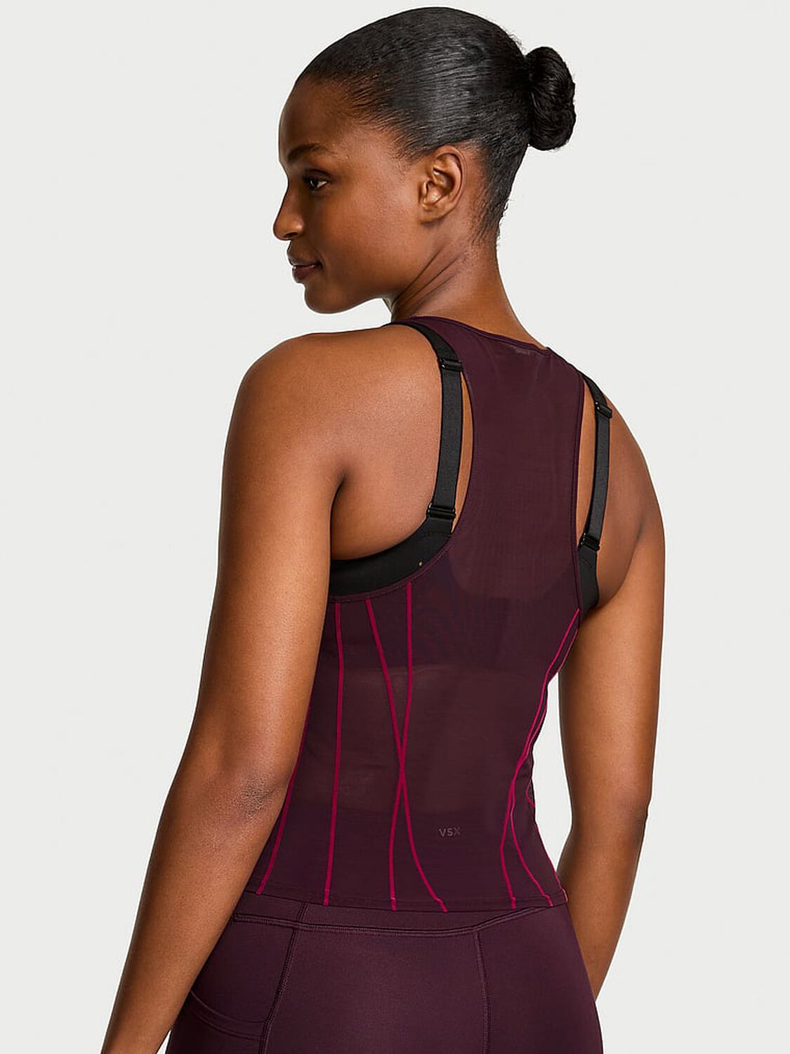 vs Vsx VSX Flocked Mesh Tank Top Winter Wine 2 of 2 