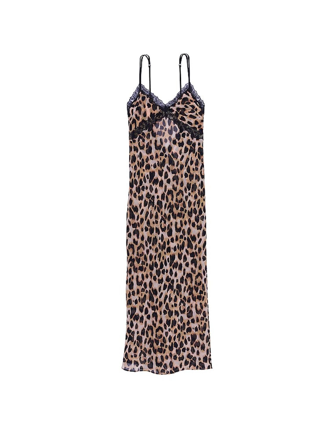 vs Very Sexy Leopard Chiffon Long Slip Dress Leopard 3 of 4 