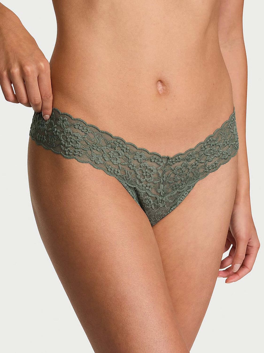 vs The Lacie Lace Thong Panty Faded Sage 1 of 3 