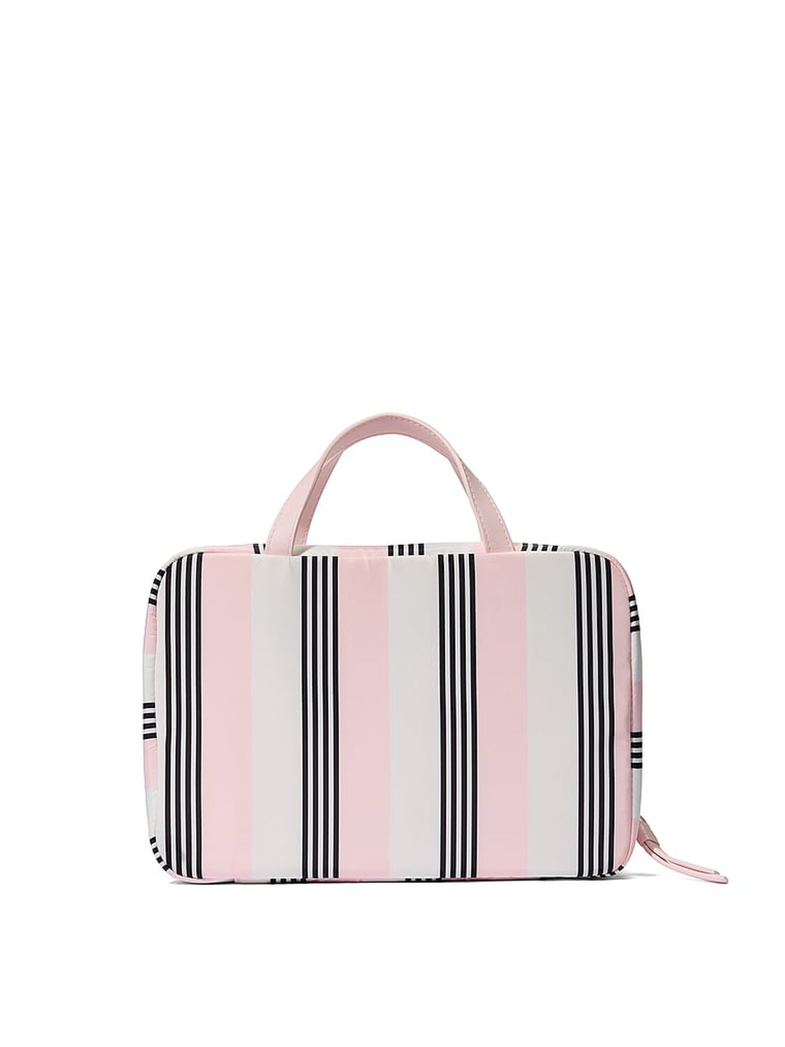 vs Victoria's Secret Travel Hanging Toiletry Bag Pink And Black Stripe 2 of 2 