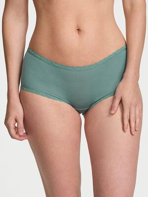 Cotton Lace-Trim Boyshort Panty