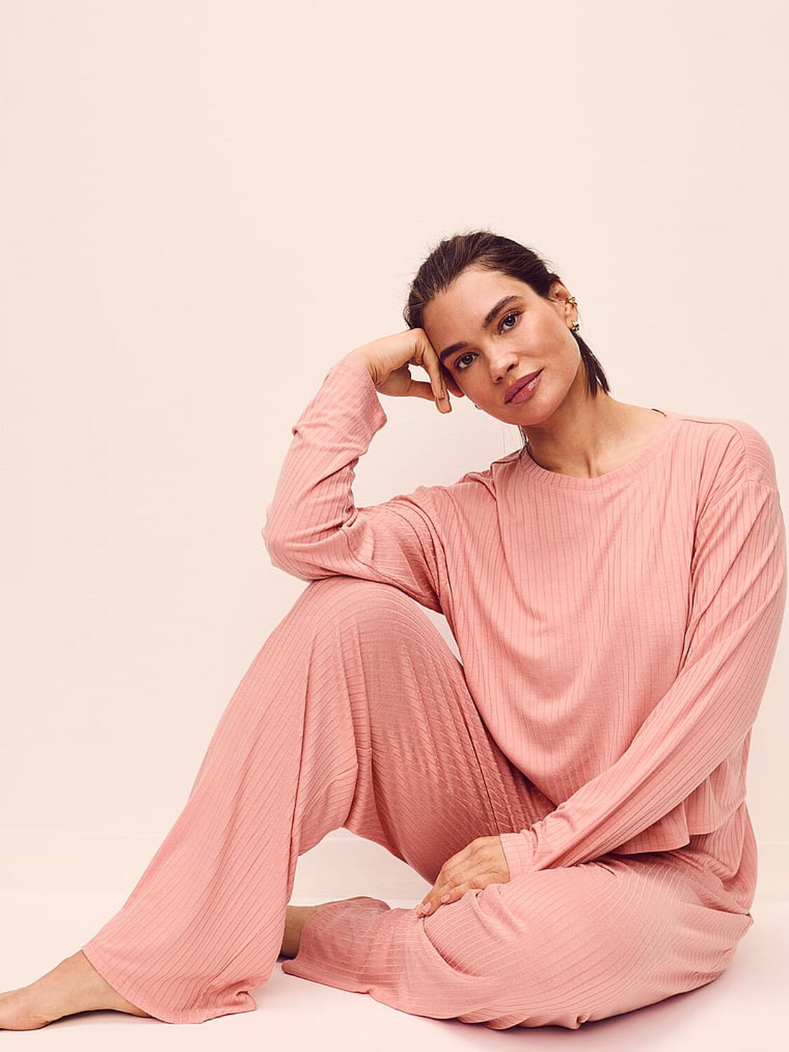 vs Victoria's Secret SoSoft&trade; Modal Wide-Rib Long Lounge Set Blush 4 of 4 
