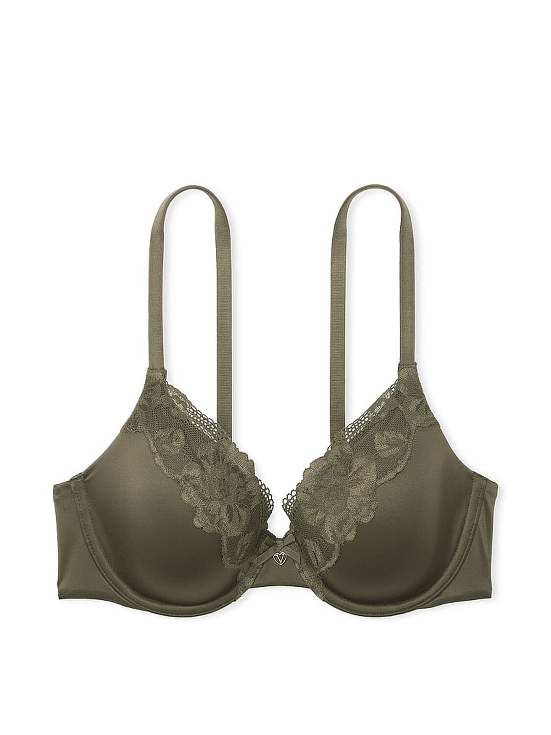 vs Body By Victoria Lightly Lined Lace-Trim Full-Coverage Bra Casual Olive 3 of 3 