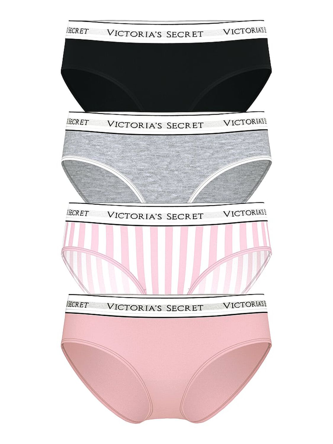 vs Victoria's Secret 4-Pack Logo Cotton Hiphugger Panties Assorted 1 of 1 
