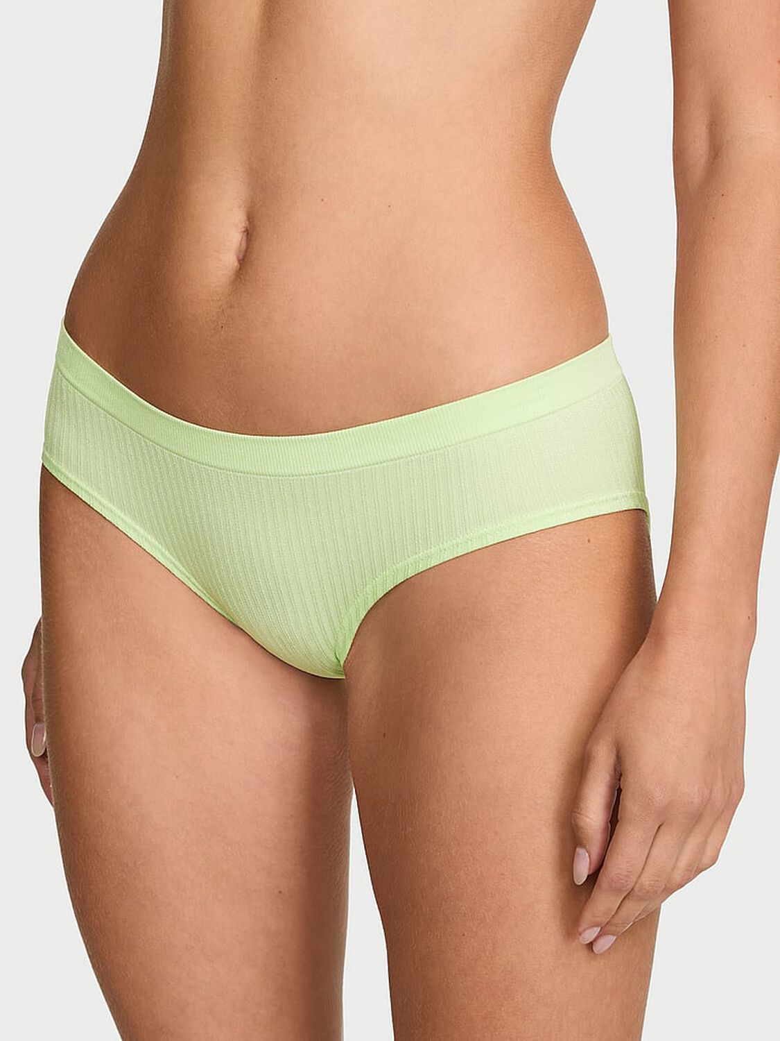 vs Seamless Seamless Sheer Rib Hiphugger Panty Aloe Glow 1 of 3 