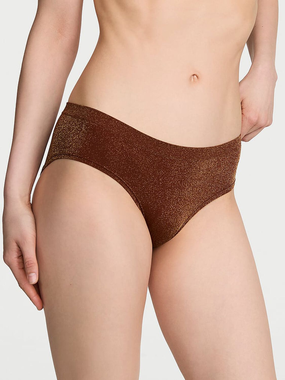 vs Seamless Seamless Shimmer Hiphugger Panty Cherry Wood 1 of 3 