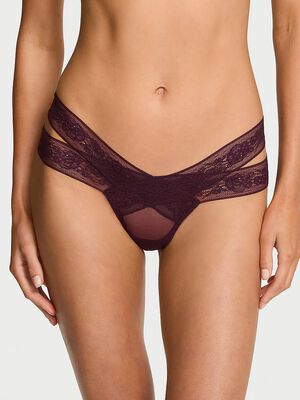 Rose Lace Strappy Cut-Out Thong Panty