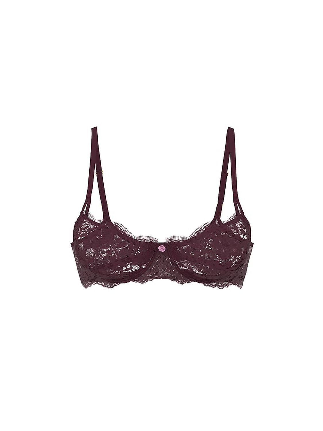 vs Dream Angels Wicked Unlined Lace Balconette Bra Winter Wine 3 of 4 