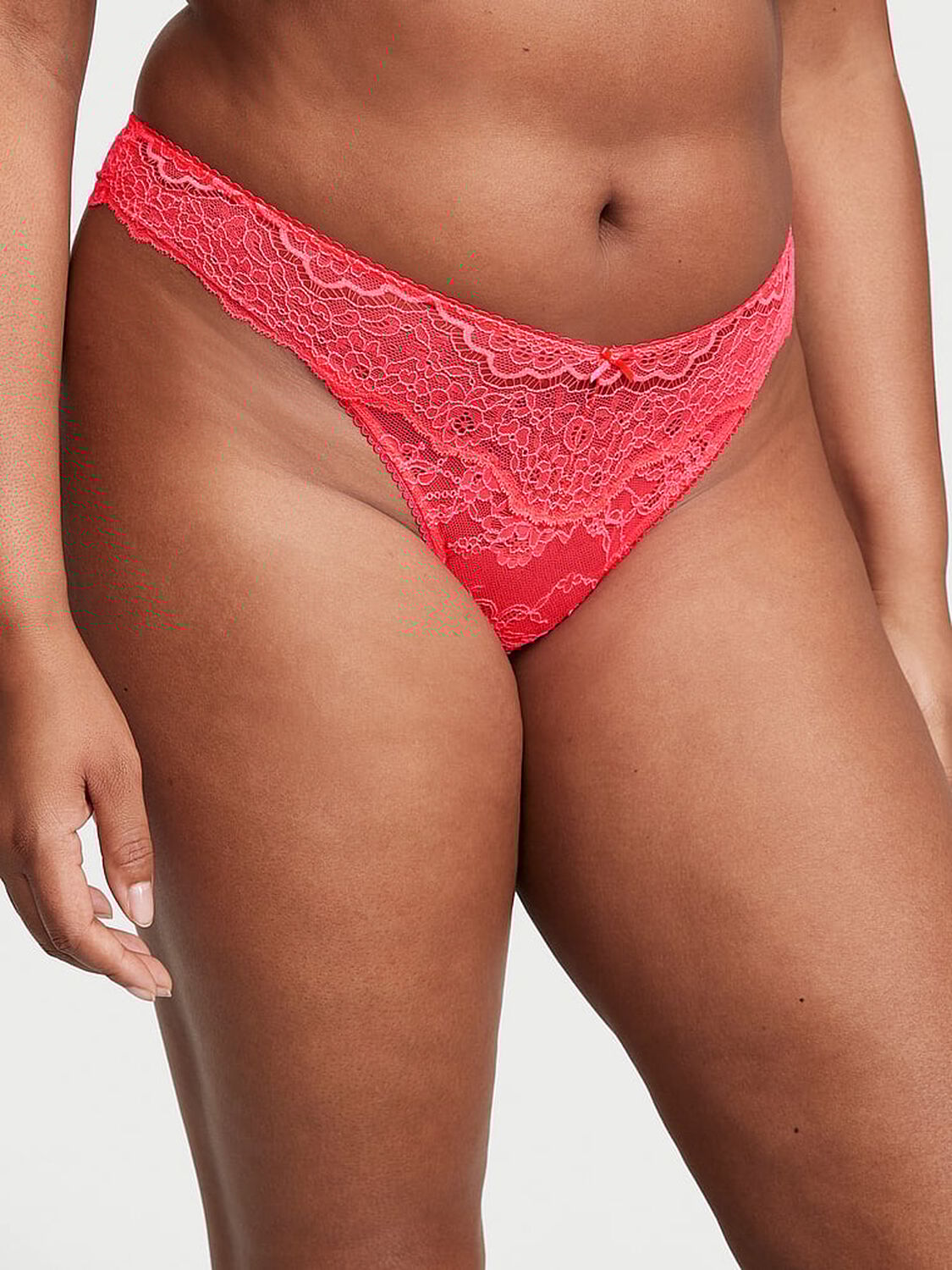 vs Dream Angels Lace Brazilian Panty Hot Pink 1 of 4 