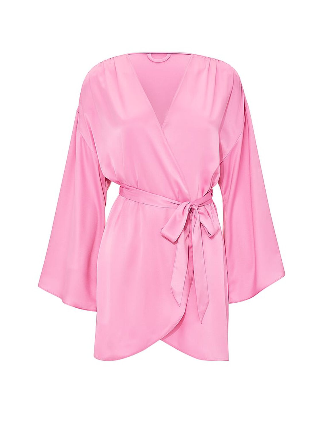 vs Victoria's Secret Satin Short Robe Pink Sugar 3 of 3 