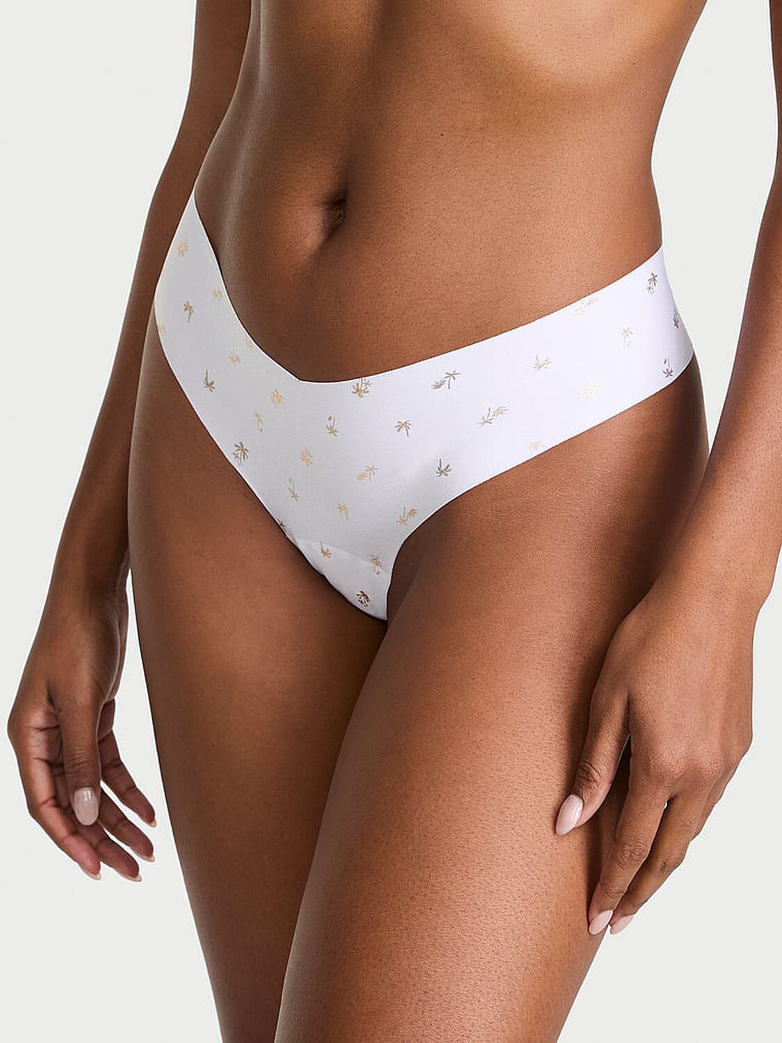 vs No-Show No-Show Thong Panty White Palm 1 of 3 