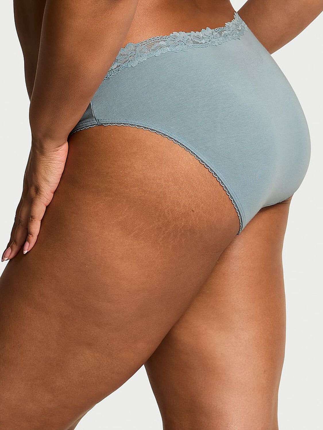 vs Victoria's Secret Stretch Cotton Lace-Waist Bikini Panty 2 of 3 