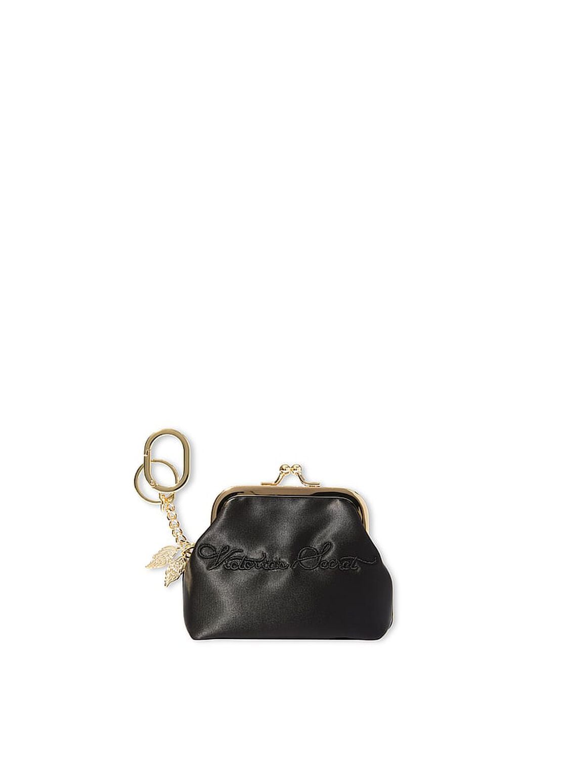 vs Victoria's Secret Kisslock Coin Purse Keychain Black 1 of 2 