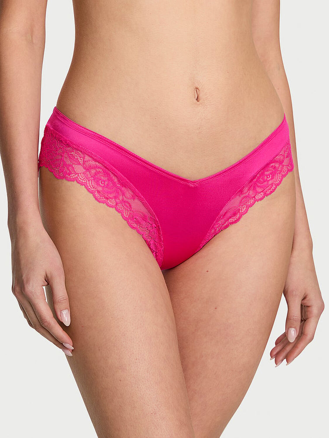 vs Very Sexy Lace-Trim High-Leg Cheeky Panty 1 of 3 