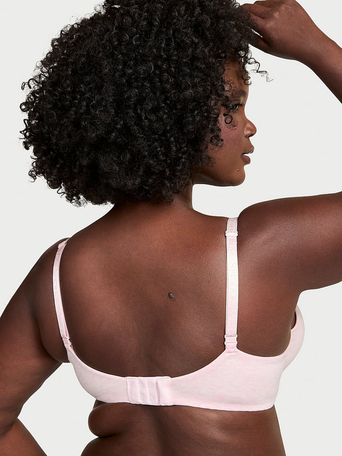 vs The T-Shirt Cotton Logo Hardware Perfect Shape Push-Up Bra Heather Pink Petal 2 of 3 