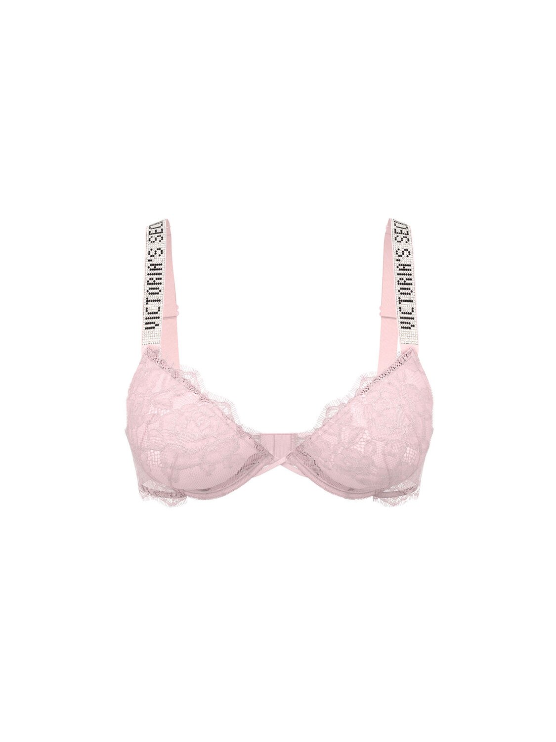 vs Very Sexy Shine Strap Lace Push-Up Bra Angel Pink 1 of 3 
