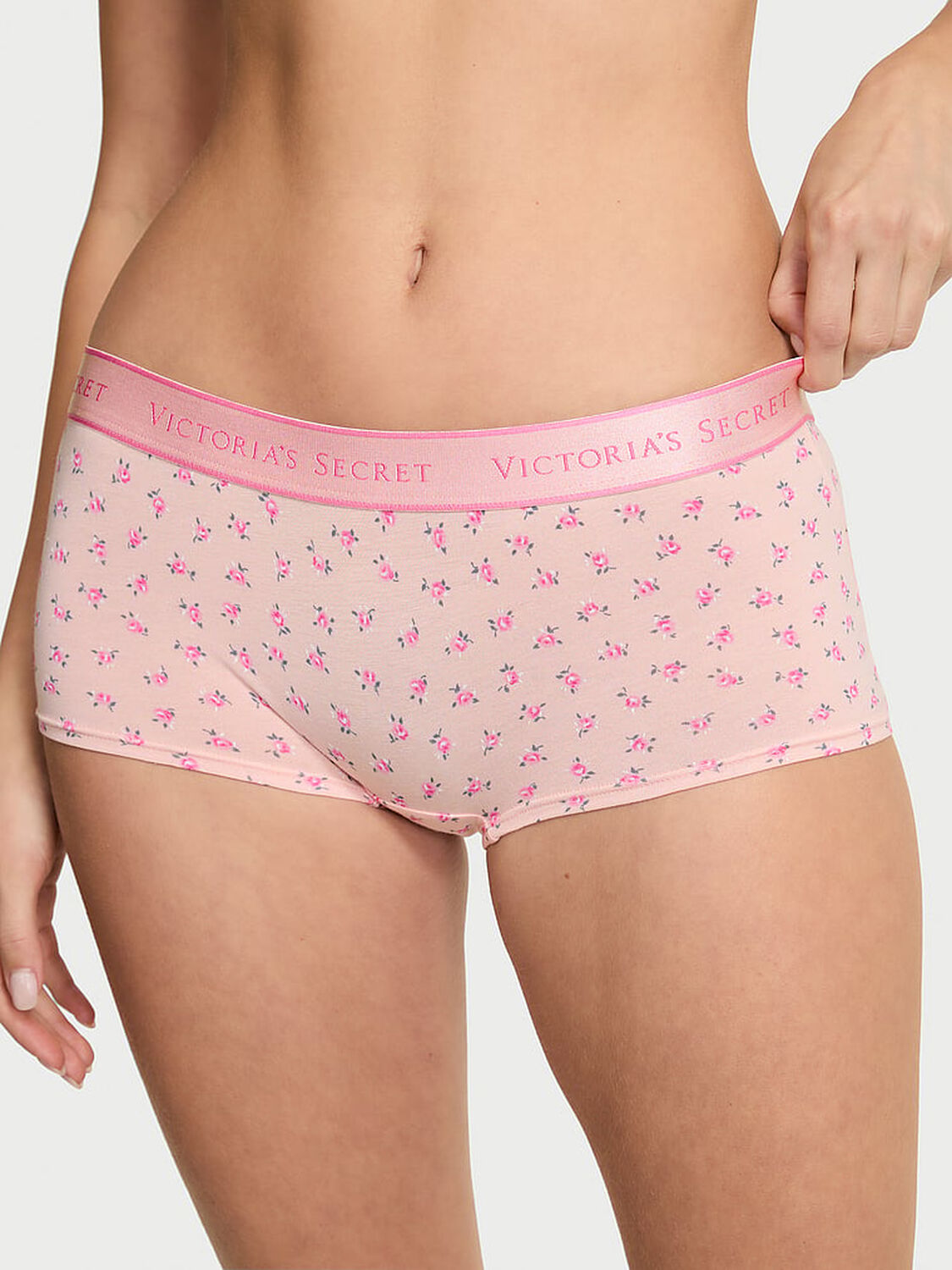 vs Cotton Logo Cotton Boyshort Panty Floral 1 of 4 