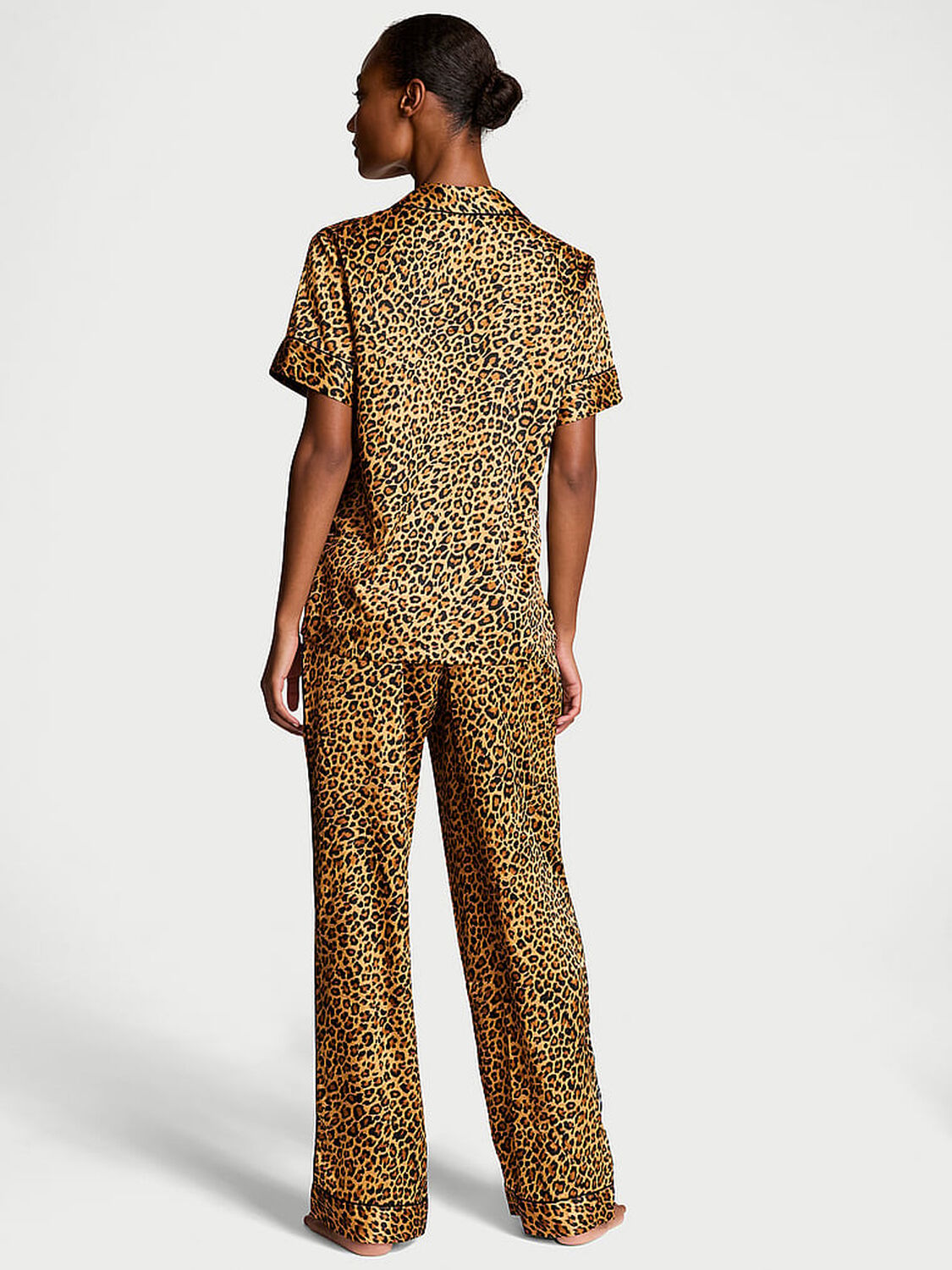 vs Victoria's Secret Satin Short-Sleeve PJ Set New Glam Leo 2 of 3 