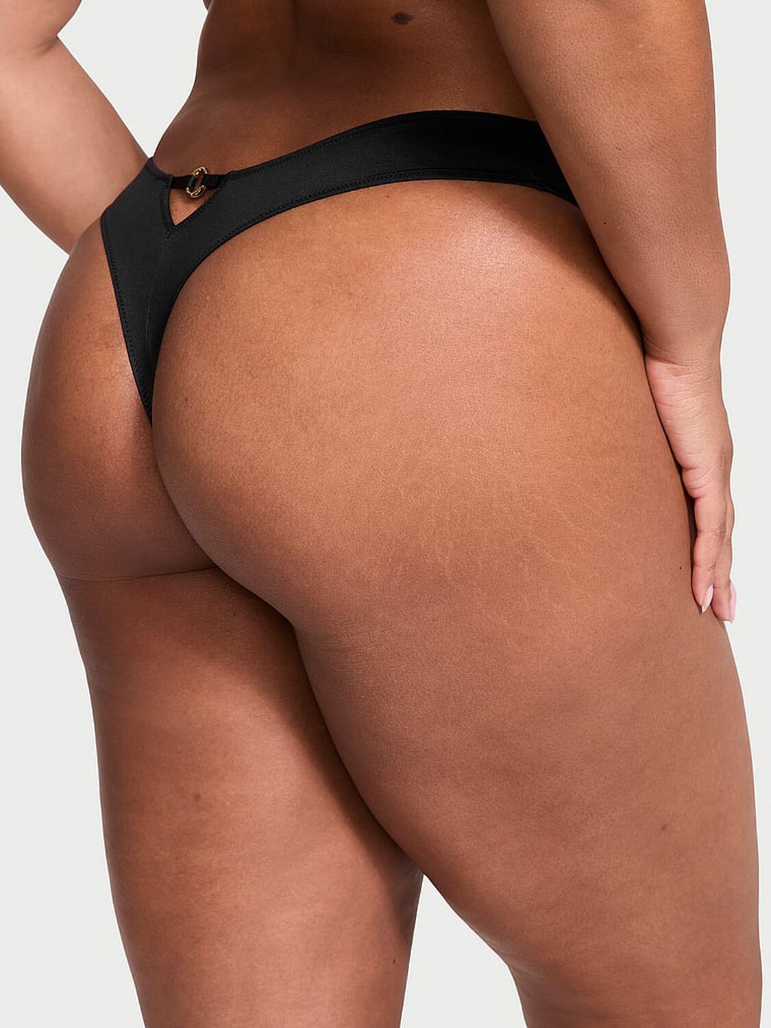 vs Very Sexy Strappy Ring Hardware Crotchless Thong Panty Black 2 of 3 