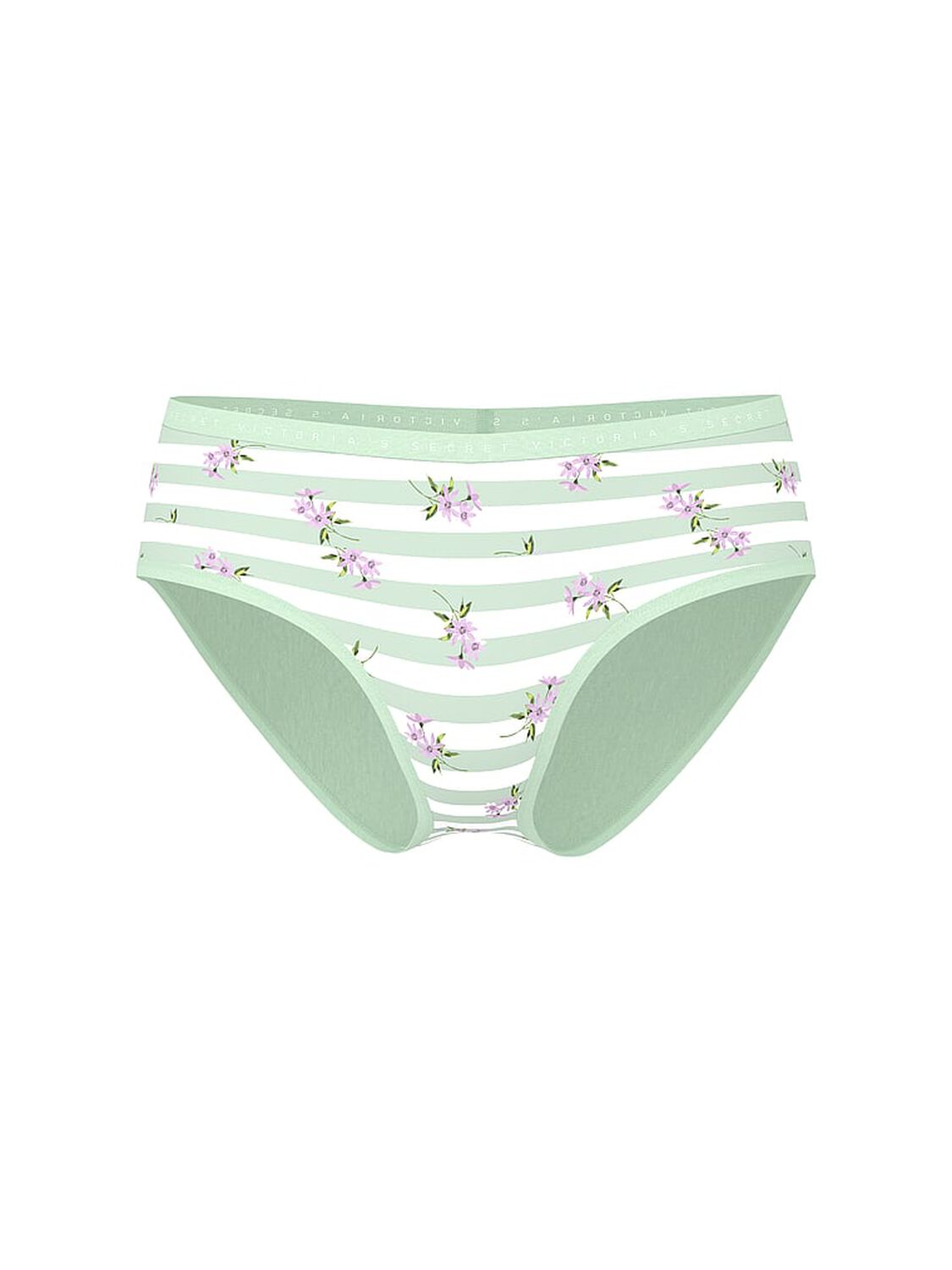 vs Victoria's Secret Stretch Cotton Hiphugger Panty Mint Stripe Floral 3 of 3 
