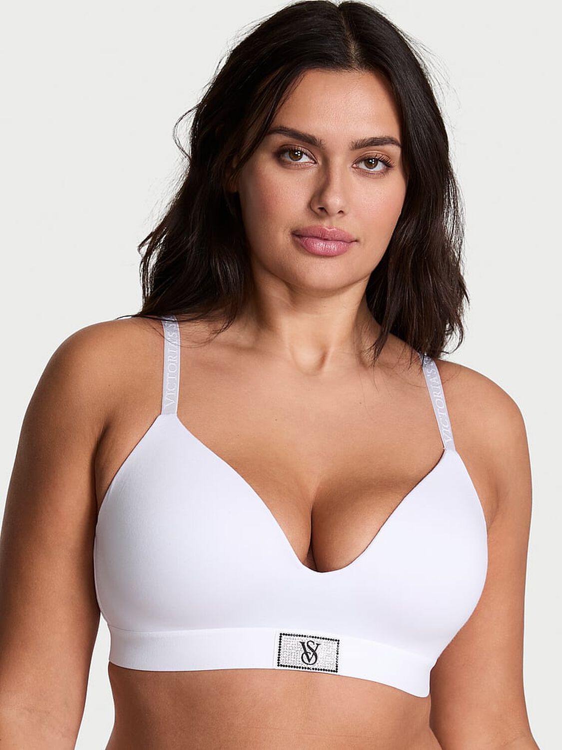 vs The T-Shirt Shine Patch Lightly Lined Wireless Bra Vs White 1 of 3 