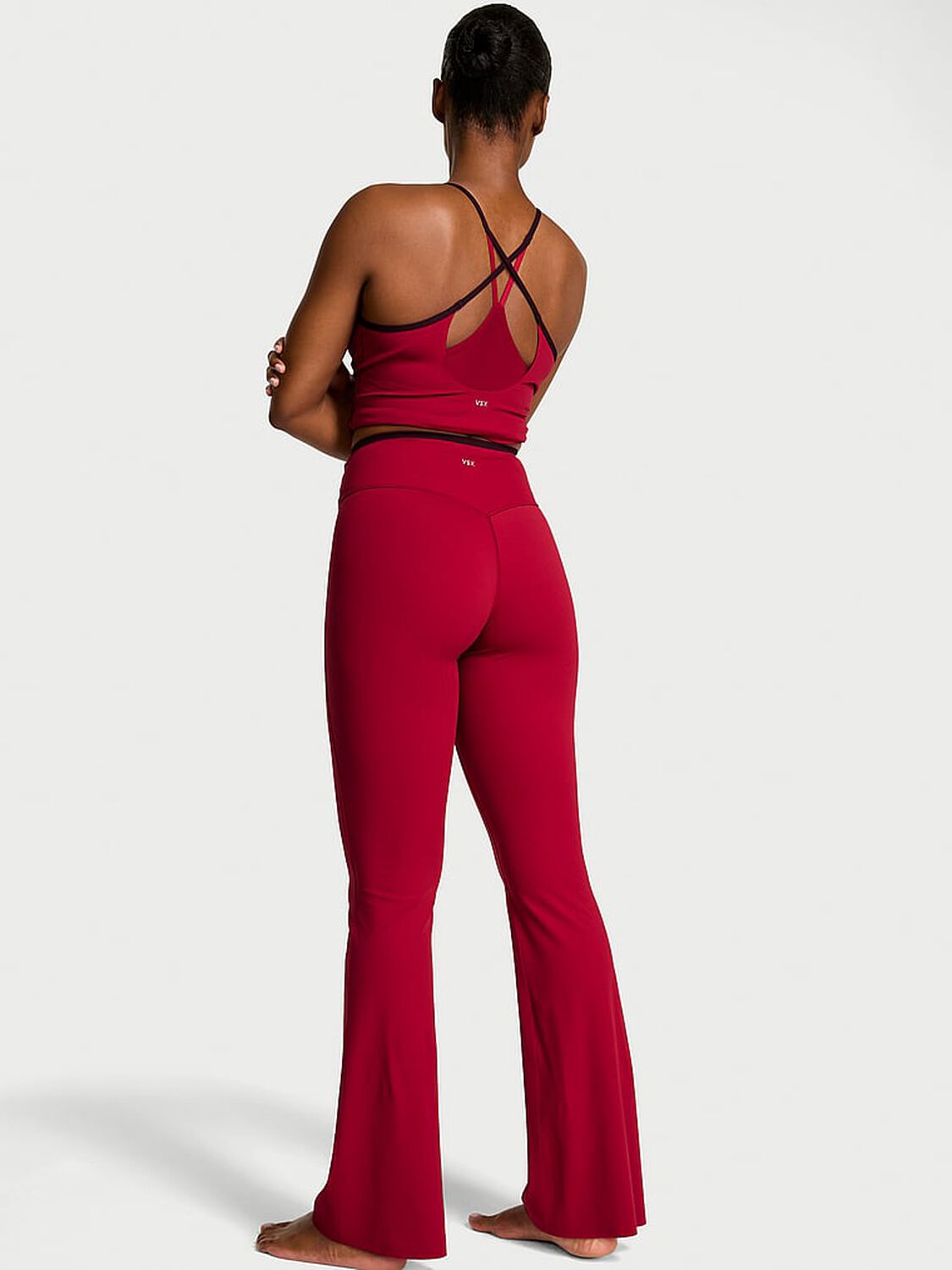 vs Vsx VSX Elevate™ Tipped & Accented Crossover Flare Legging Red Lacquer 2 of 3 