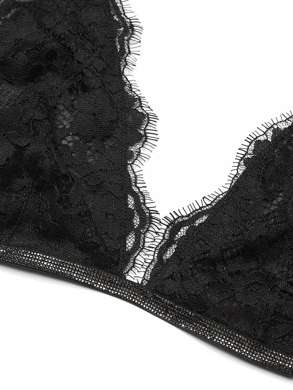 vs Dream Angels Twinkle Lace Triangle Bra Black 3 of 4 