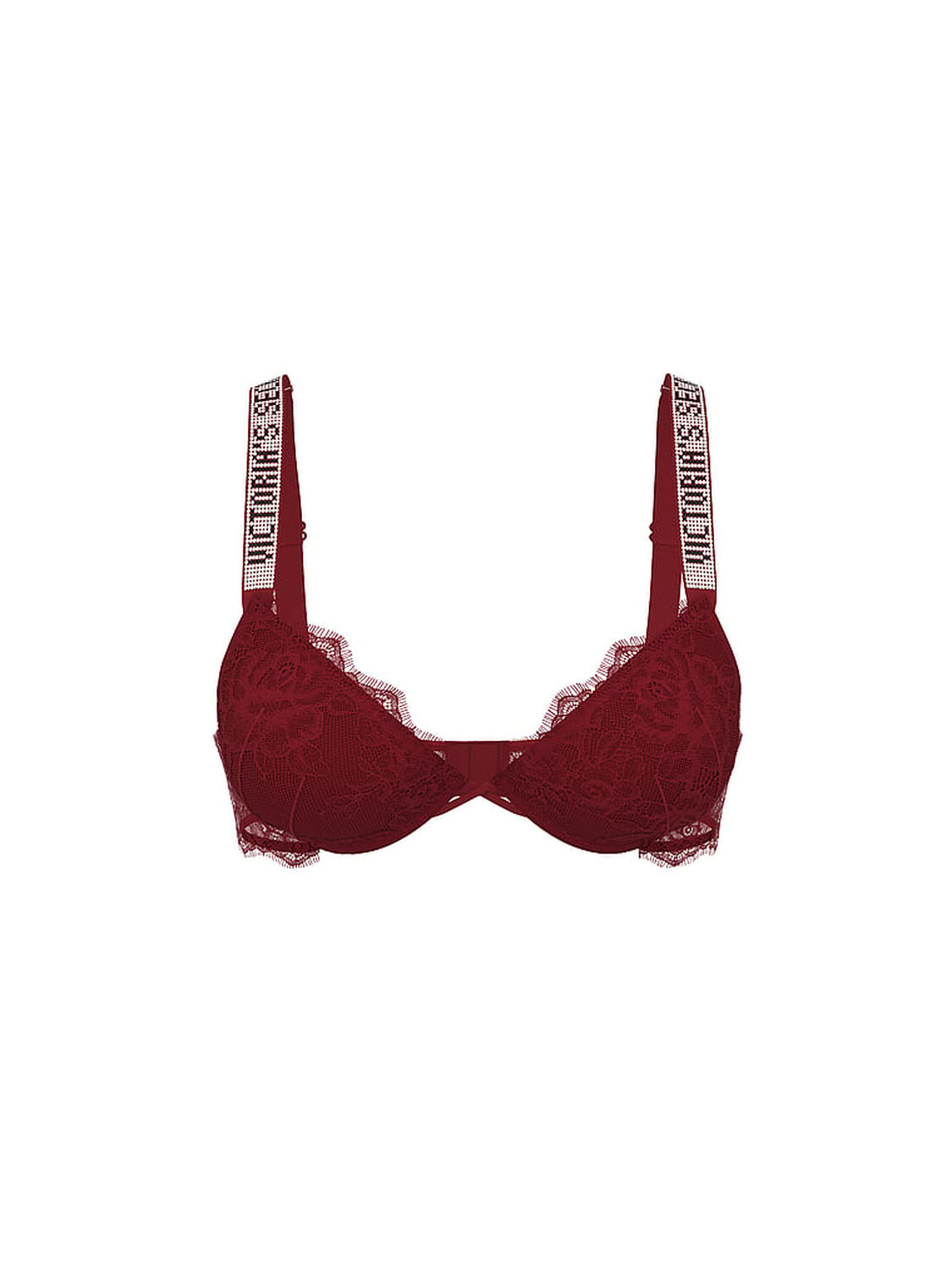 vs Very Sexy Shine Strap Lace Push-Up Bra Sangria Red 1 of 3 