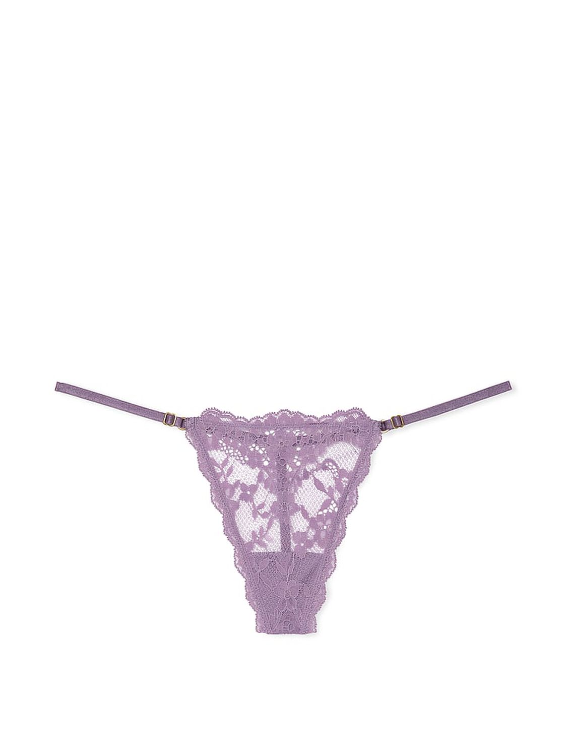 vs Dream Angels Lace Adjustable V-String Panty Frozen Plum 3 of 4 