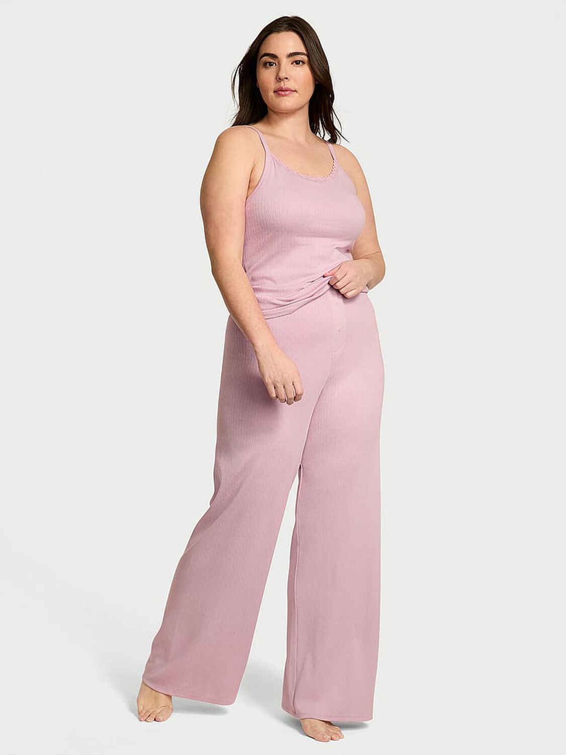vs Victoria's Secret Pointelle Modal Cami & Pants Set Violet Pearl 1 of 3 