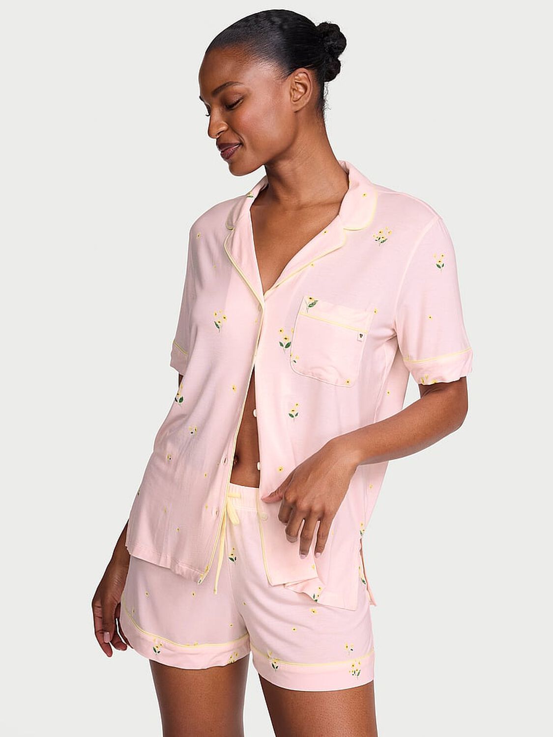 vs Victoria's Secret SoSoft&trade; Modal Short Pajama Set Ballet Pink Floral 1 of 4 
