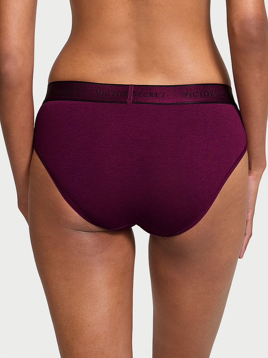vs Cotton Logo Cotton Hiphugger Panty Plum Rouge 2 of 3 